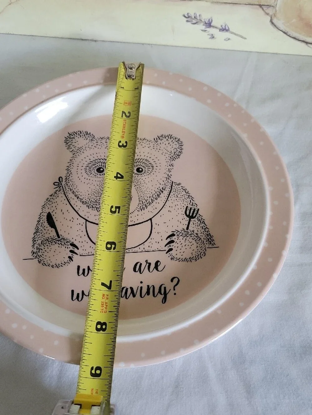 Bloomingville Mini Nelly Pink Melamine Bear Childrens Plate & Mouse Bowl Set